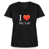 "I Love My Lab" - Women's Premium Organic V-Neck T-shirt - black