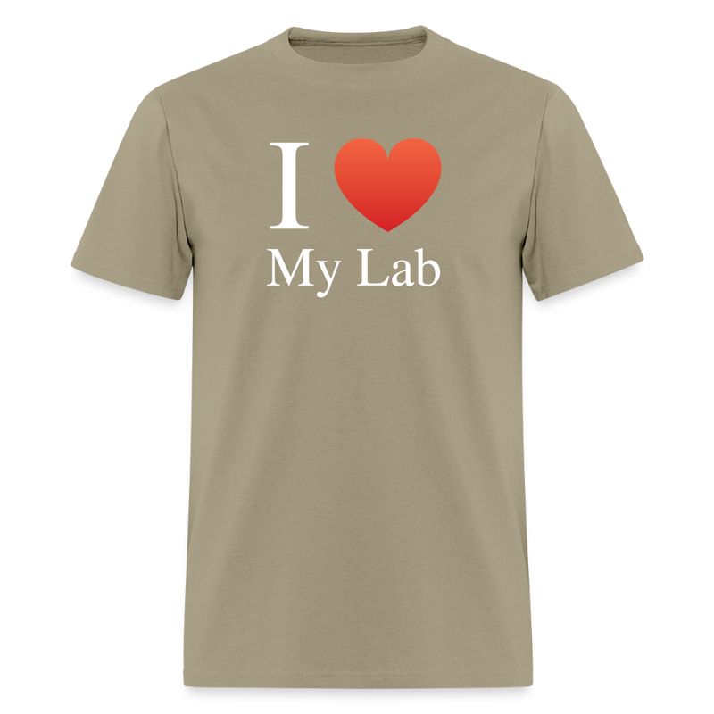 "I Love My Lab" - Men's T-Shirt | GILDAN 5000 - khaki