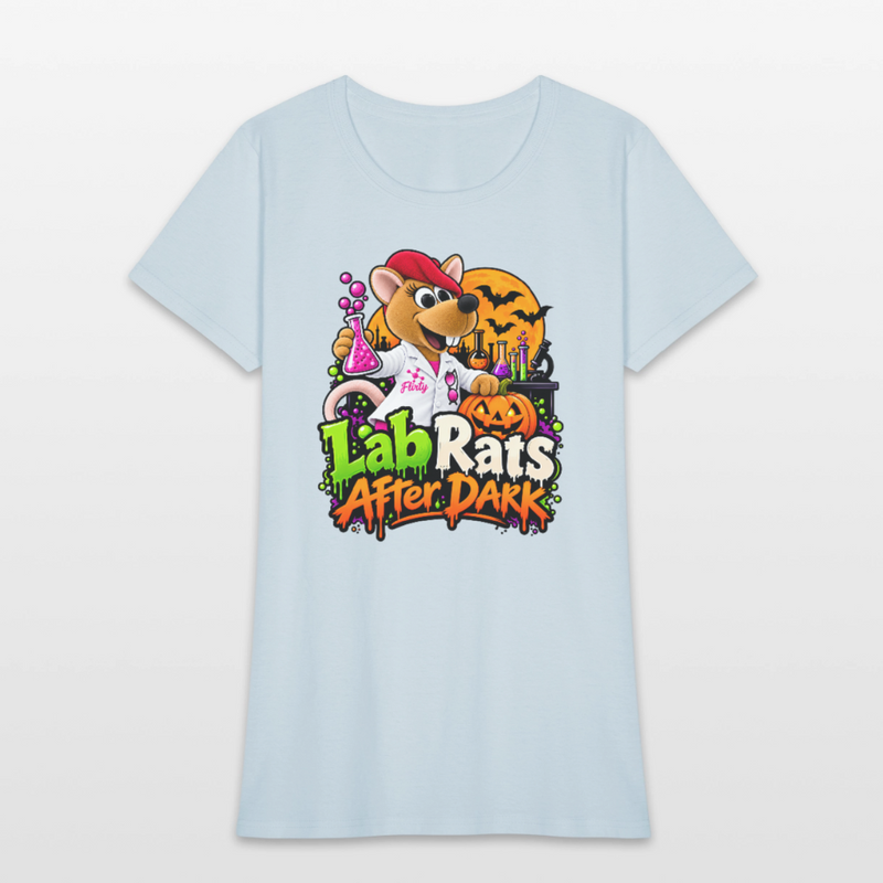 Flirty Lab Rats after Dark - Halloween Women's T-Shirt - light blue