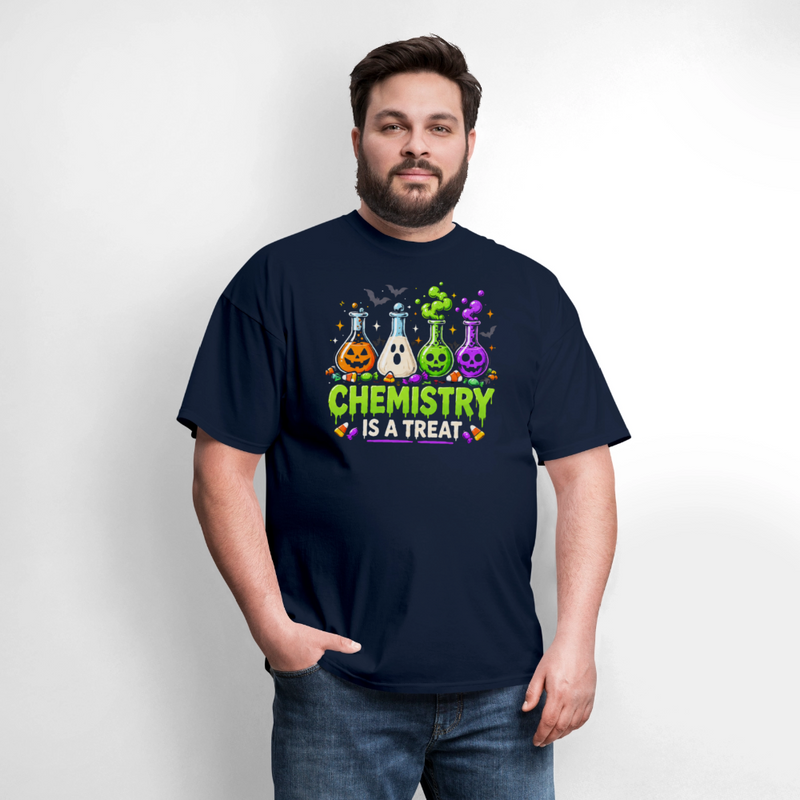 Chemistry is a Treat Halloween Men's T-Shirt - navy