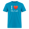 "I Love My Lab" - Men's T-Shirt | GILDAN 5000 - turquoise
