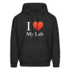 "I Love My Lab" - Men's Hoodie - charcoal grey
