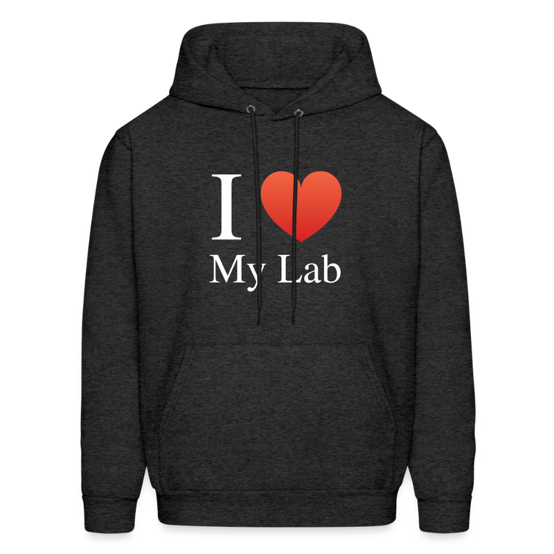 "I Love My Lab" - Men's Hoodie - charcoal grey