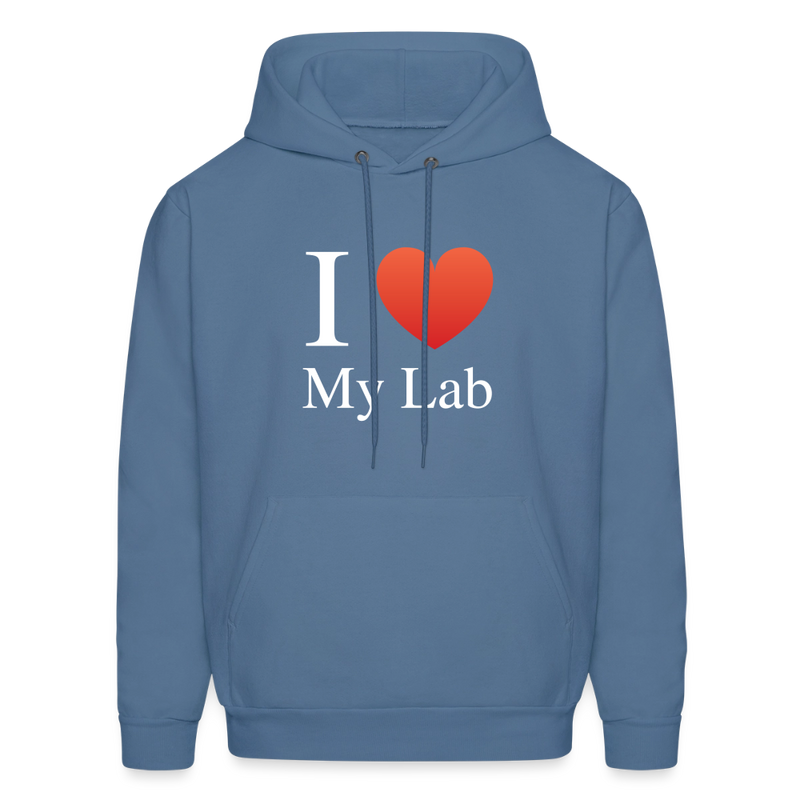 "I Love My Lab" - Men's Hoodie - denim blue
