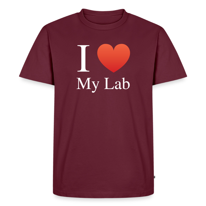 "I Love My Lab" - Men's Premium T-Shirt - burgundy