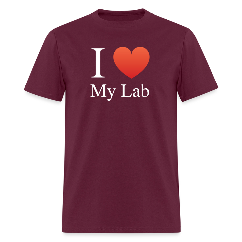 "I Love My Lab" - Men's T-Shirt | GILDAN 5000 - burgundy
