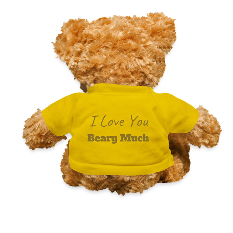 "I Love You Beary Much" - Teddy Bear SoftToy Plushy - yellow