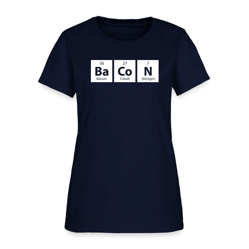 "BACON" - Funny Quotes - Women's T-Shirt - navy