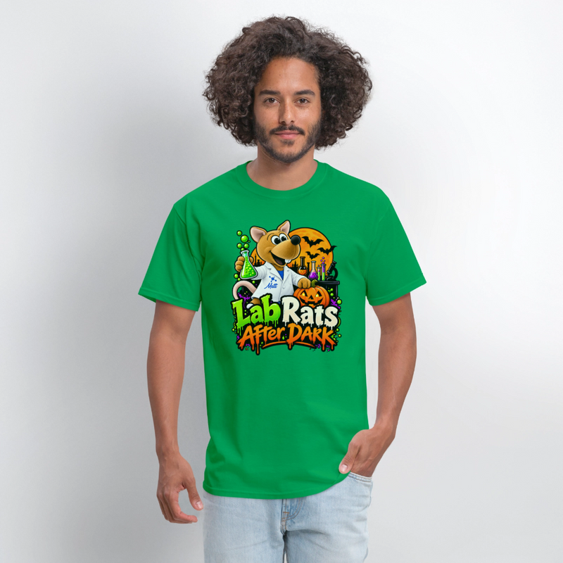 Matt - Lab Rats after Dark - Halloween Men's T-Shirt - bright green