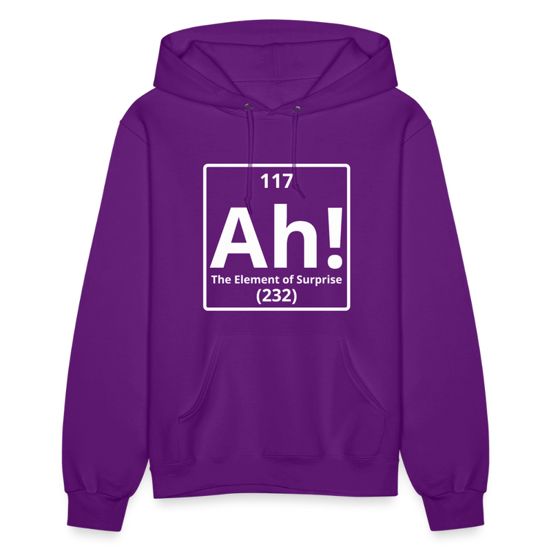 "Ah! The Element of Surprise" Science T-Shirt – Funny Chemistry Shirt - Women's Hoodie - purple