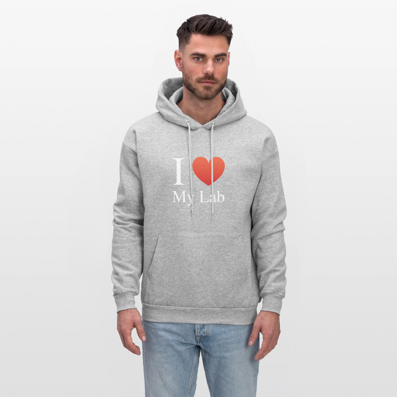 "I Love My Lab" - Men's Hoodie - heather gray