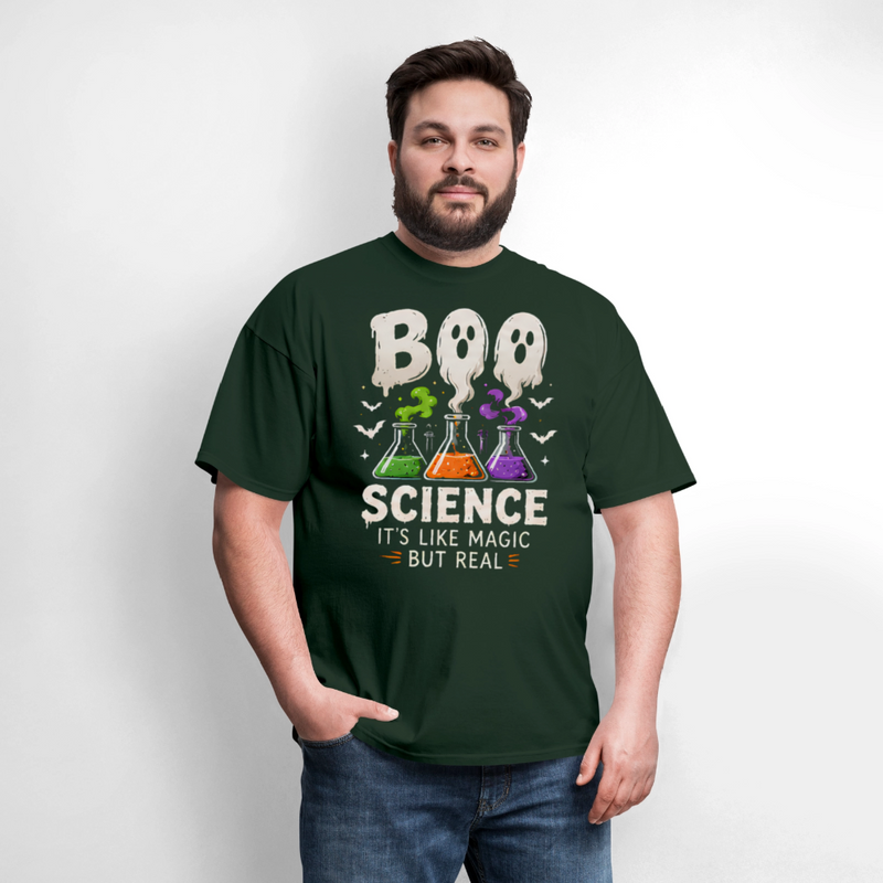 BOO SCIENCE HALLOWEEN Men's T-Shirt - forest green