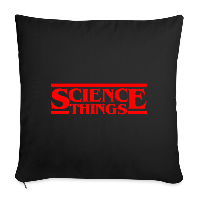 Science Things Halloween Throw Pillow Cover 18” x 18” - black