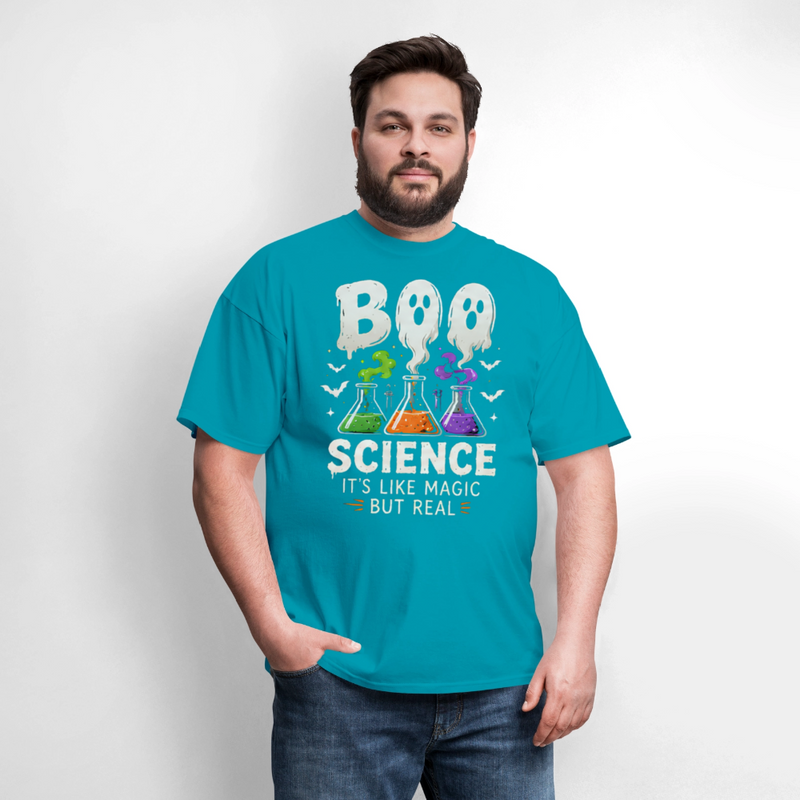 BOO SCIENCE HALLOWEEN Men's T-Shirt - turquoise