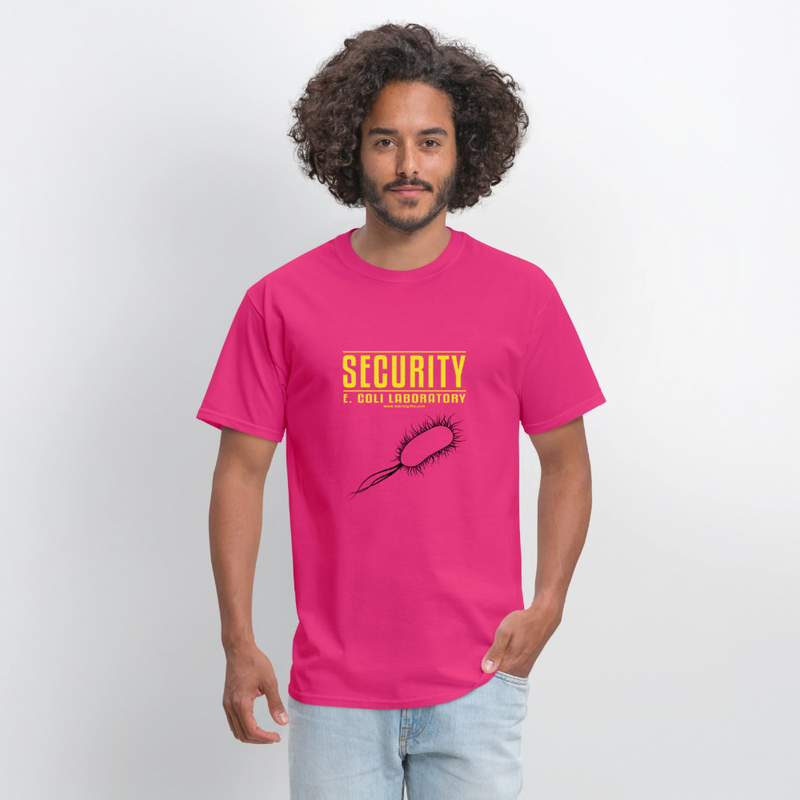 "Security E. Coli Laboratory" - Men's T-Shirt | GILDAN 5000 - fuchsia