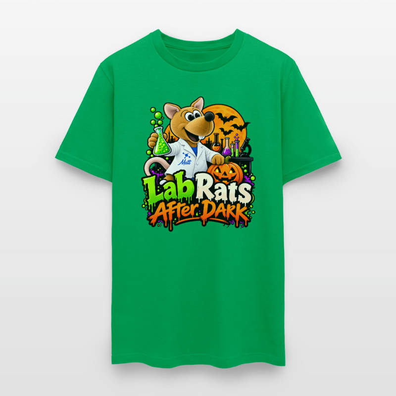 Matt - Lab Rats after Dark - Halloween Men's T-Shirt - bright green