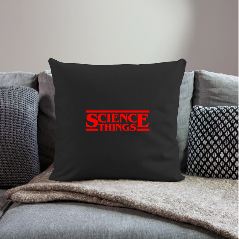 Science Things Halloween Throw Pillow Cover 18” x 18” - black
