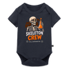 Skeleton Crew Halloween Organic Short Sleeve Baby Bodysuit - navy