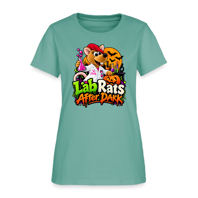 Flirty Lab Rats after Dark - Halloween Women's T-Shirt - aquatic