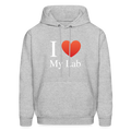 "I Love My Lab" - Men's Hoodie - heather gray