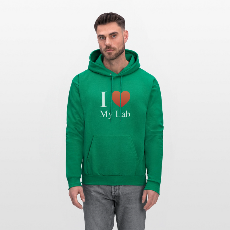 "I Love My Lab" - Men's Hoodie - kelly green