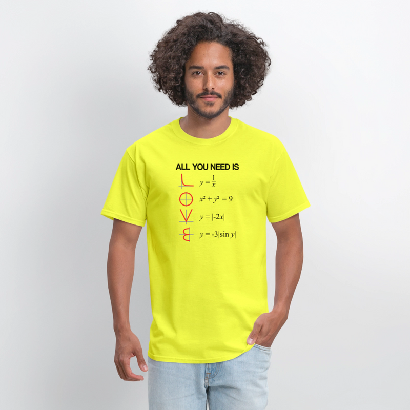 "All You Need Is LOVE" - Men's T-Shirt | GILDAN 5000 - safety green
