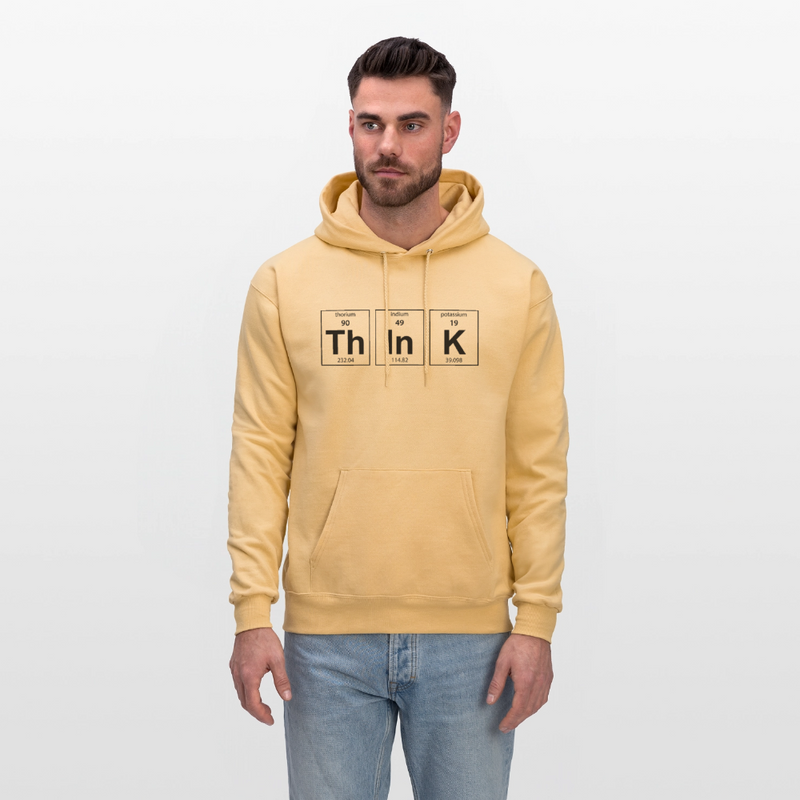 "Think" - Men's Hoodie - light gold 