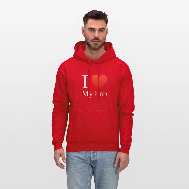 "I Love My Lab" - Men's Hoodie - red
