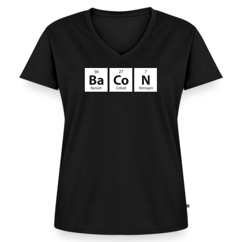 "BACON" - Funny Quotes - Women's Premium Organic V-Neck T-shirt - black