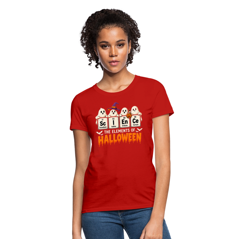 Elements of Science Halloween Women's T-Shirt - red