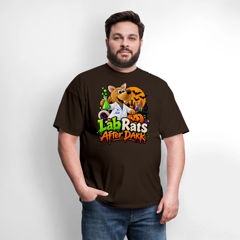Matt - Lab Rats after Dark - Halloween Men's T-Shirt - brown