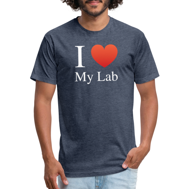 Fitted Cotton/Poly T-Shirt by Next Level - heather navy