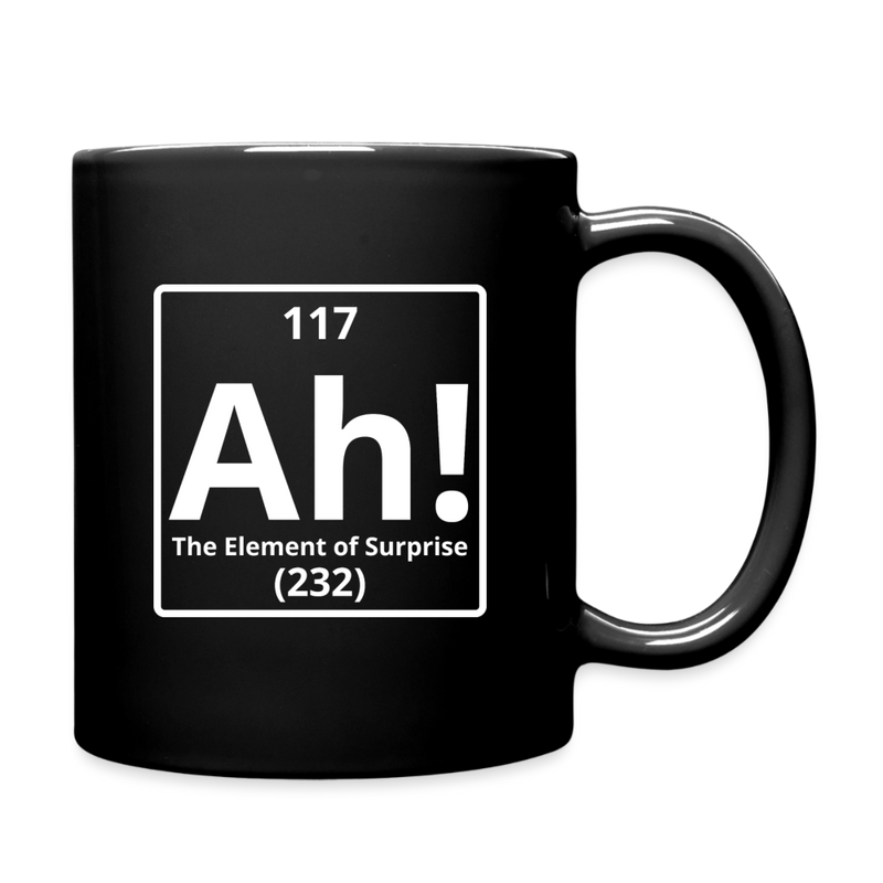 "Ah! The Element of Surprise" Science Coffee Mug – Funny Chemistry Mug Inspired by Project Hail Mary - black