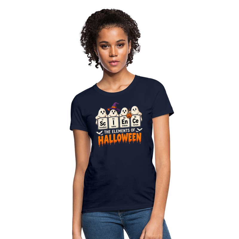 Elements of Science Halloween Women's T-Shirt - navy