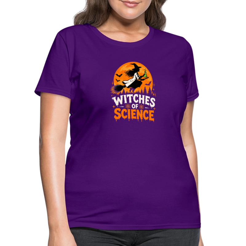 Witches of Science Halloween Women's T-Shirt - purple