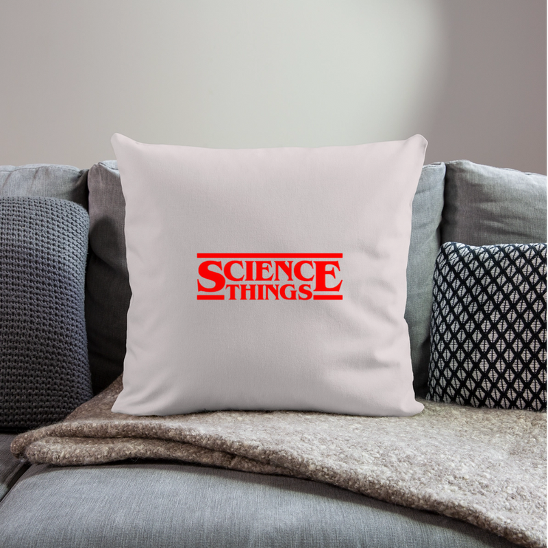 Science Things Halloween Throw Pillow Cover 18” x 18” - light taupe