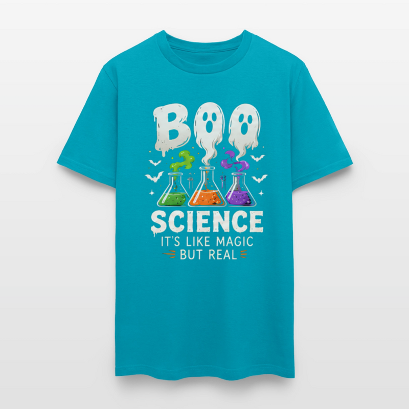 BOO SCIENCE HALLOWEEN Men's T-Shirt - turquoise