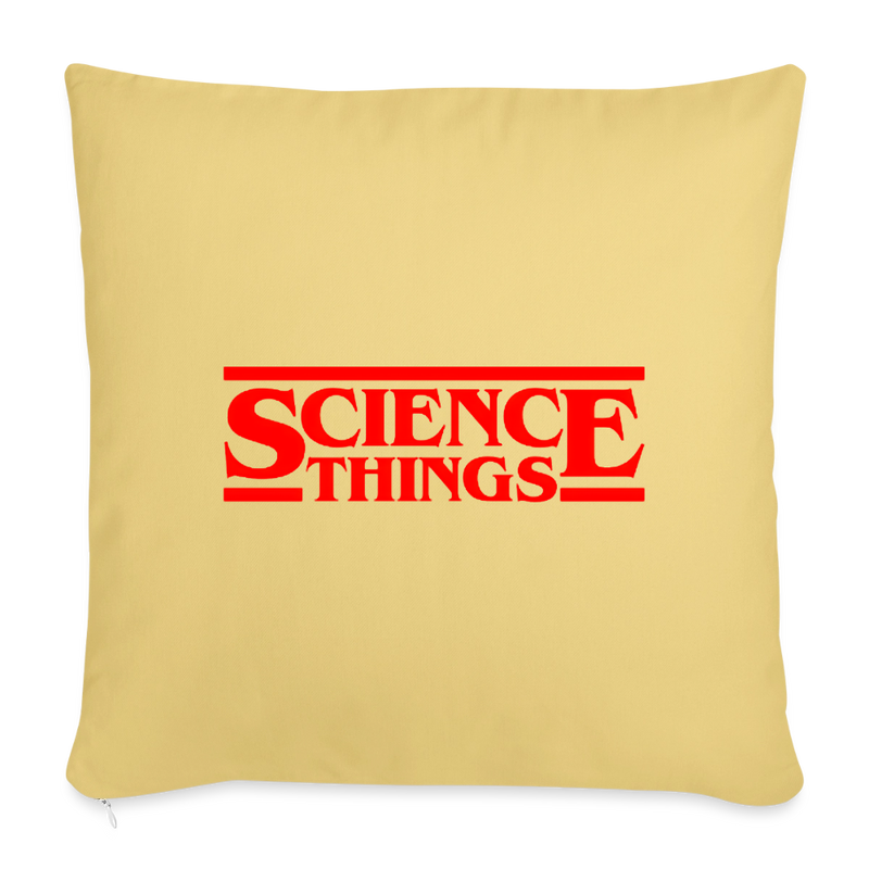 Science Things Halloween Throw Pillow Cover 18” x 18” - washed yellow