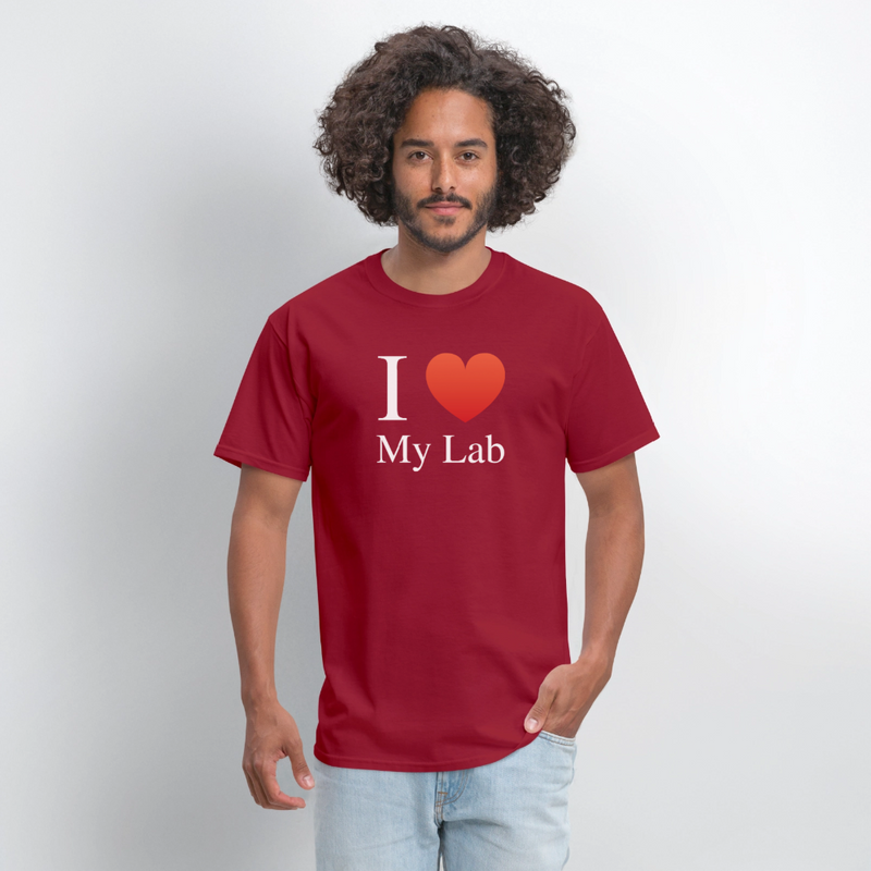 "I Love My Lab" - Men's T-Shirt | GILDAN 5000 - dark red