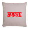 Science Things Halloween Throw Pillow Cover 18” x 18” - light taupe
