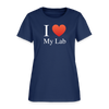 "I Love My Lab" - Women's T-Shirt -  blue dusk