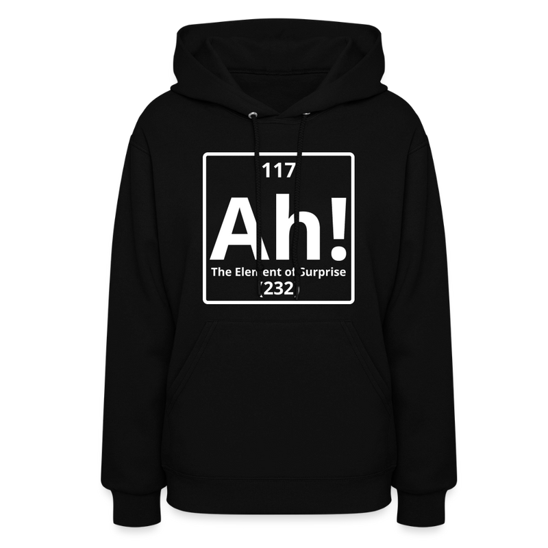"Ah! The Element of Surprise" Science T-Shirt – Funny Chemistry Shirt - Women's Hoodie - black
