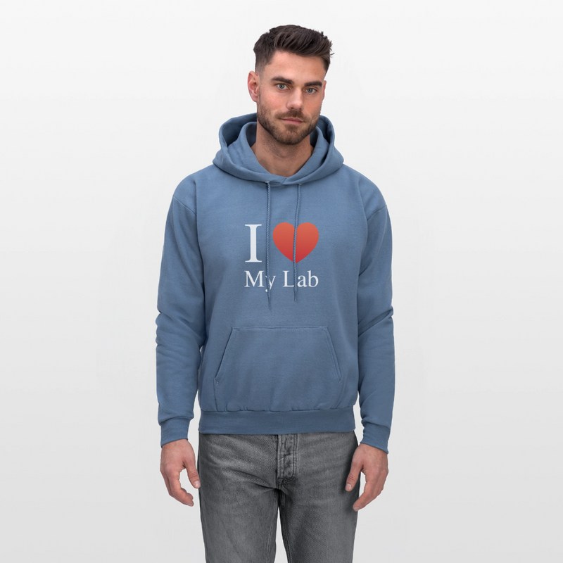 "I Love My Lab" - Men's Hoodie - denim blue