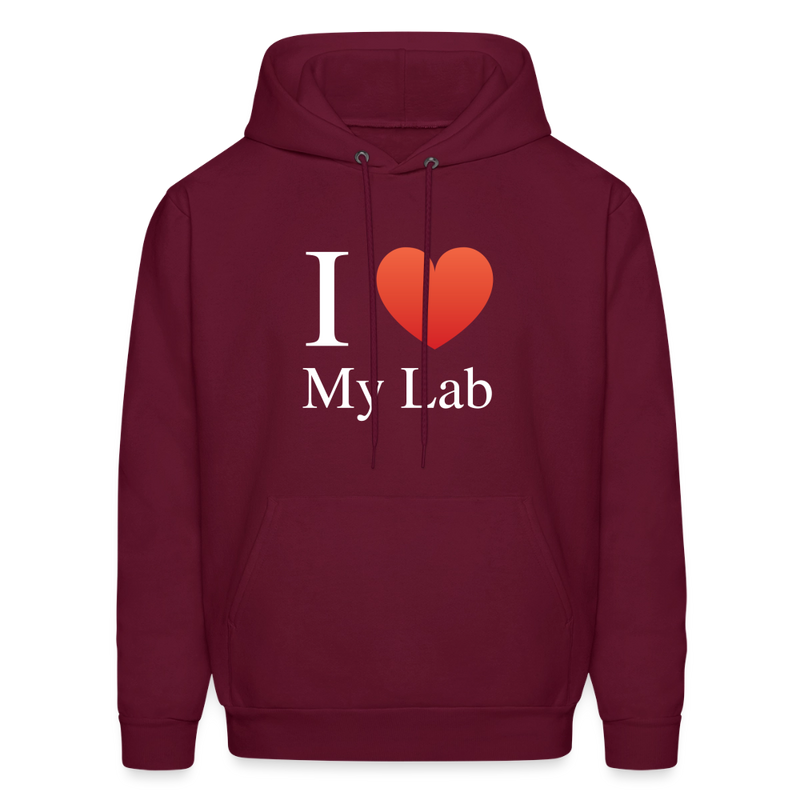 "I Love My Lab" - Men's Hoodie - burgundy