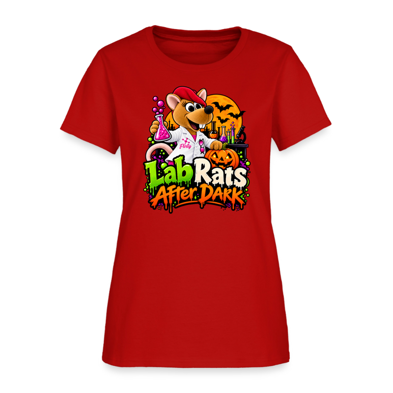 Flirty Lab Rats after Dark - Halloween Women's T-Shirt - red