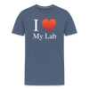 "I Love My Lab" - Men's Premium T-Shirt - heather blue