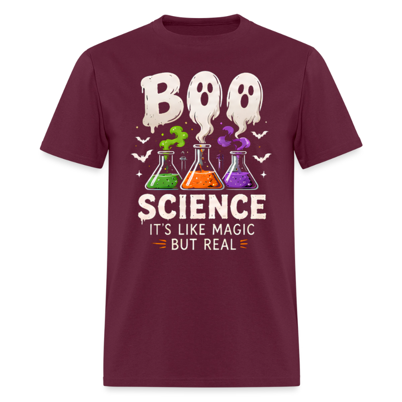 BOO SCIENCE HALLOWEEN Men's T-Shirt - burgundy