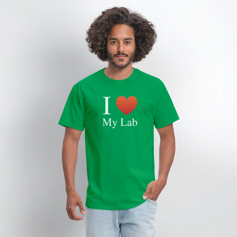 "I Love My Lab" - Men's T-Shirt | GILDAN 5000 - bright green