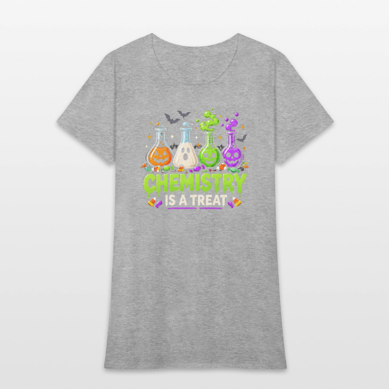 Chemistry is a Treat Halloween Women's T-Shirt - heather gray