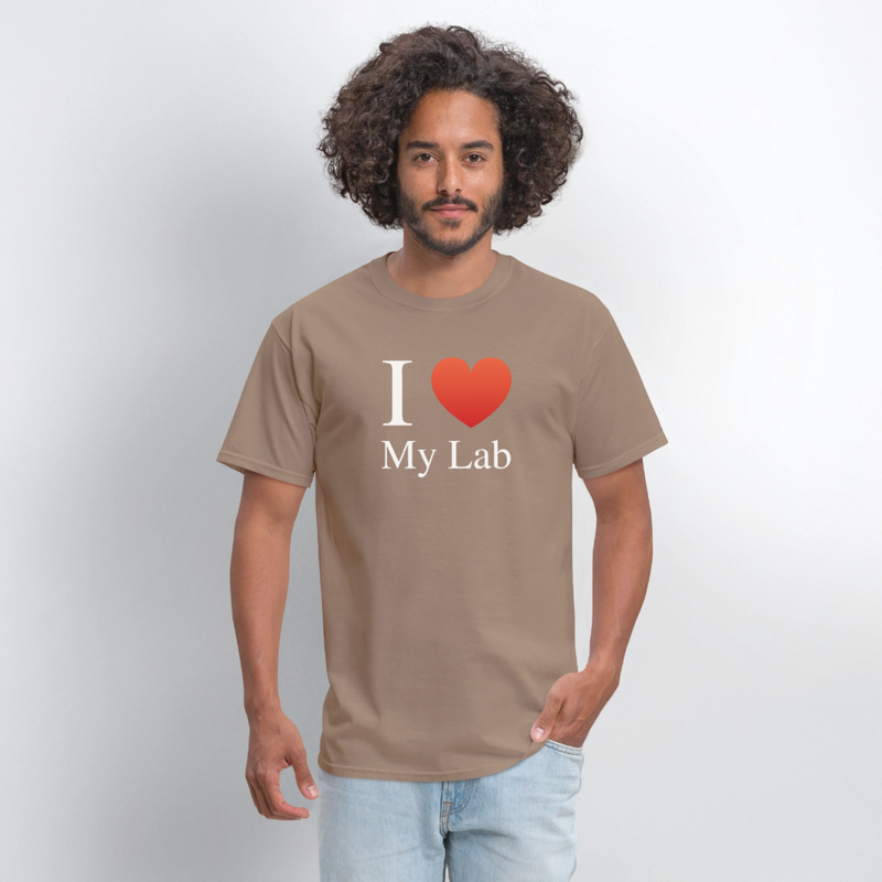 "I Love My Lab" - Men's T-Shirt | GILDAN 5000 - safari